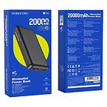 Изображение Внешний аккумулятор Power Bank BOROFONE BJ3A Black Minimalist 20000mAh, 2A #1 Фото Внешний аккумулятор Power Bank BOROFONE BJ3A Black Minimalist 20000mAh, 2A #1