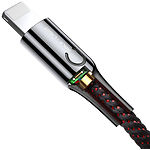Фото Кабель Baseus CALCD-01 C-shaped Light Intelligent Power-off USB/Lightning 1м Black 2.4A #4