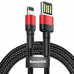 Фото Кабель Baseus CALKLF-G91 Cafule USB/Lightning 1м Red+Black 2.4A #3