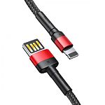 Фото Кабель Baseus CALKLF-G91 Cafule USB/Lightning 1м Red+Black 2.4A #2