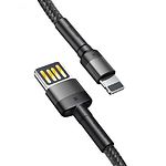 Изображение Кабель Baseus CALKLF-GG1 Cafule USB/Lightning 1м Grey+Black 2.4A #2 Фото Кабель Baseus CALKLF-GG1 Cafule USB/Lightning 1м Grey+Black 2.4A #2
