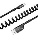 Изображение Кабель Baseus CALSR-01 Fish eye Spring USB/Lightning, 1м Black 2A #2 Фото Кабель Baseus CALSR-01 Fish eye Spring USB/Lightning, 1м Black 2A #2