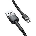 Фото Кабель Baseus CAMKLF-AG1 Cafule USB/Micro USB, 0.5м Gray+Black 2.4A #3