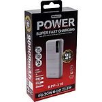 Фото Внешний аккумулятор Power Bank REMAX Noah (RPP-316 White) 20000mAh, PD 22.5W, QC3.0 #1