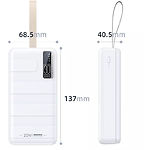 Изображение Внешний аккумулятор Power Bank REMAX Noah (RPP-506 White) 30000mAh, PD 22.5W, QC3.0 #3 Фото Внешний аккумулятор Power Bank REMAX Noah (RPP-506 White) 30000mAh, PD 22.5W, QC3.0 #3
