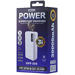 Изображение Внешний аккумулятор Power Bank REMAX Noah (RPP-506 White) 30000mAh, PD 22.5W, QC3.0 #1 Фото Внешний аккумулятор Power Bank REMAX Noah (RPP-506 White) 30000mAh, PD 22.5W, QC3.0 #1