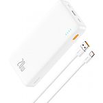 Изображение Внешний аккумулятор Power Bank Baseus (PPAP20K) Airpow 20000mAh,QC3.0,PD 20W White #7 Фото Внешний аккумулятор Power Bank Baseus (PPAP20K) Airpow 20000mAh,QC3.0,PD 20W White #7