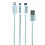Изображение Кабель Cablexpert CC-USB2-AM31-1M-S USB to Lightning/Micro/Type-C 1м Silver #3 Фото Кабель Cablexpert CC-USB2-AM31-1M-S USB to Lightning/Micro/Type-C 1м Silver #3