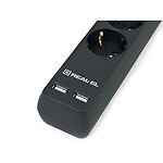 Изображение Фильтр-удлинитель сетевой REAL-EL RS-6 PROTECT USB 3m Black (EL122300017) 6 розеток, 2*USB 2.1А #3 Фото Фильтр-удлинитель сетевой REAL-EL RS-6 PROTECT USB 3m Black (EL122300017) 6 розеток, 2*USB 2.1А #3