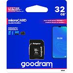 Фото microSD HC 32GB GOODRAM Class10 UHS-1 (M1AA-0320R12) с SD переходником, R-100MB/s #1