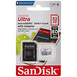 Фото microSD HC 32Gb SanDisk Ultra Class 10 UHS-I (SDSQUNR-032G-GN3MA) с SD переходником, R100MB/s #2