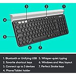 Изображение Клавиатура Logitech Wireless Bluetooth Keyboard K780 US Int'L, Dark Grey (920-008042) #3 Фото Клавиатура Logitech Wireless Bluetooth Keyboard K780 US Int'L, Dark Grey (920-008042) #3