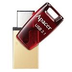 фото USB Flash 64Gb Apacer AH180 Dual Type-C Red USB 3.1 (AP64GAH180R-1)