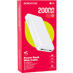 Изображение Внешний аккумулятор Power Bank BOROFONE BJ3AW White Minimalist 20000mAh, 2A #1 Фото Внешний аккумулятор Power Bank BOROFONE BJ3AW White Minimalist 20000mAh, 2A #1