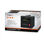 Фото Стабилизатор REAL-EL STAB ENERGY-500, black, 500VA, 400Вт, LCD индикатор, 1евророзетка #1