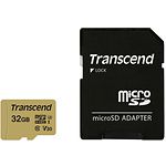 Изображение microSD HC 32GB Transcend 500S UHS-I U3 Class 10 (TS32GUSD500S) c SD переходником #1 Фото microSD HC 32GB Transcend 500S UHS-I U3 Class 10 (TS32GUSD500S) c SD переходником #1