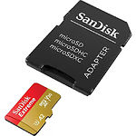 Карта памяти SanDisk Extreme A2 V30 Class 10 UHS-I U3 с переходником 128 GB - фото