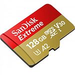 Фото microSD XC 128 GB SanDisk Extreme A2 V30 Class 10 UHS-I U3 (SDSQXAA-128G-GN6MA) с SD переходником #2