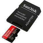 Фото microSD HC 32Gb SanDisk Extreme Pro A1 Class 10 V30 UHS-1 U3 (SDSQXCG-032G-GN6MA) с SD переходником #2