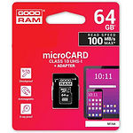 Изображение microSD XC 64Gb GOODRAM Class10 UHS-I (M1AA-0640R12) с SD переходником #3 Фото microSD XC 64Gb GOODRAM Class10 UHS-I (M1AA-0640R12) с SD переходником #3