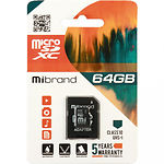 Изображение microSD XC 64Gb Mibrand UHS-I class 10 (MICDXU1/64GB-A) с переходником #2 Фото microSD XC 64Gb Mibrand UHS-I class 10 (MICDXU1/64GB-A) с переходником #2