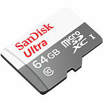 Фото microSD XC 64Gb SanDisk Ultra Class 10 UHS-I (SDSQUNR-064G-GN3MA) с SD переходником, R100MB/s #1