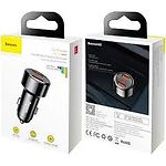 Изображение Автомобильное ЗУ Baseus CCMLC20A-01 Black, 2*USB-A, QC, Digital Display, 45W #2 Фото Автомобильное ЗУ Baseus CCMLC20A-01 Black, 2*USB-A, QC, Digital Display, 45W #2