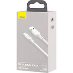 Фото Кабель Baseus TZCATZJ-02 Simple Wisdom Kit, комплект 2шт, USB/Type-C 1.5м White 5A #2