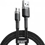 Изображение Кабель Baseus CAMKLF-HG1 Cafule USB/Micro USB, 3м Gray+Black 2A Фото Кабель Baseus CAMKLF-HG1 Cafule USB/Micro USB, 3м Gray+Black 2A
