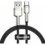 Кабель Baseus CAKF000101 Cafule Series USB-Type C, 1м Black (66W Metal Data Cable) - фото