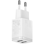 Изображение Сетевое ЗУ Baseus CCXJ010202 White, 2*USB-A, 10W #3 Фото Сетевое ЗУ Baseus CCXJ010202 White, 2*USB-A, 10W #3