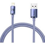 Кабель Baseus CAJY000005 Crystal Shine Fast Charging Data Cable USB-Lightning, 1.2м, Purple, 2.4A - фото