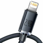 Кабель Baseus CAJY000101 Crystal Shine Fast Charging Data Cable USB-Lightning, 2м, Black, 2.4A - фото