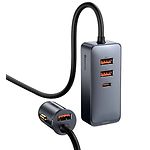 Изображение Автомобильное ЗУ Baseus CCBT-B0G Gray 3*USB+Type-C, Fast Charge, 120W #1 Фото Автомобильное ЗУ Baseus CCBT-B0G Gray 3*USB+Type-C, Fast Charge, 120W #1
