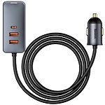 Изображение Автомобильное ЗУ Baseus CCBT-B0G Gray 3*USB+Type-C, Fast Charge, 120W #3 Фото Автомобильное ЗУ Baseus CCBT-B0G Gray 3*USB+Type-C, Fast Charge, 120W #3