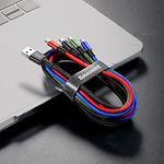 Зображення Кабель Baseus CA1T4-B01 Black Rapid 4-in-1 Fast Charging USB-Micro/2 Lightning/Type-C, 1.2м, 3.5A #4 Фото Кабель Baseus CA1T4-B01 Black Rapid 4-in-1 Fast Charging USB-Micro/2 Lightning/Type-C, 1.2м, 3.5A #4