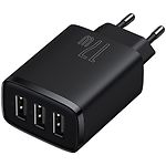 Изображение Сетевое ЗУ Baseus CCXJ020101 Black, 3*USB-A, 17W #1 Фото Сетевое ЗУ Baseus CCXJ020101 Black, 3*USB-A, 17W #1