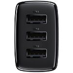 Изображение Сетевое ЗУ Baseus CCXJ020101 Black, 3*USB-A, 17W #2 Фото Сетевое ЗУ Baseus CCXJ020101 Black, 3*USB-A, 17W #2