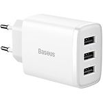 Изображение Сетевое ЗУ Baseus CCXJ020102 White, 3*USB-A, 17W Фото Сетевое ЗУ Baseus CCXJ020102 White, 3*USB-A, 17W