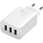 Изображение Сетевое ЗУ Baseus CCXJ020102 White, 3*USB-A, 17W #1 Фото Сетевое ЗУ Baseus CCXJ020102 White, 3*USB-A, 17W #1