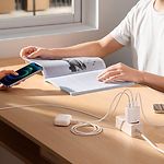 Изображение Сетевое ЗУ Baseus CCXJ020102 White, 3*USB-A, 17W #5 Фото Сетевое ЗУ Baseus CCXJ020102 White, 3*USB-A, 17W #5