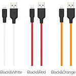 Изображение Кабель HOCO X21 Plus Black-Orange (6931474711854) USB/Lightning, 1м, 2.4A, silicone #1 Фото Кабель HOCO X21 Plus Black-Orange (6931474711854) USB/Lightning, 1м, 2.4A, silicone #1