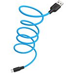 Изображение Кабель HOCO X21 Plus Black-Blue (6931474711885) USB/Micro-USB, 1м, 2.4A, silicone Фото Кабель HOCO X21 Plus Black-Blue (6931474711885) USB/Micro-USB, 1м, 2.4A, silicone