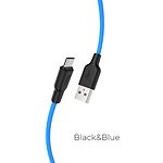 Изображение Кабель HOCO X21 Plus Black-Blue (6931474711885) USB/Micro-USB, 1м, 2.4A, silicone #2 Фото Кабель HOCO X21 Plus Black-Blue (6931474711885) USB/Micro-USB, 1м, 2.4A, silicone #2