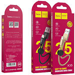 Изображение Кабель HOCO X35 Black (6931474707413) USB/Lightning, 0.25м, 2.4A, nylon+aluminum #4 Фото Кабель HOCO X35 Black (6931474707413) USB/Lightning, 0.25м, 2.4A, nylon+aluminum #4