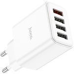 Изображение Сетевое ЗУ Hoco C102A Fuerza White (6931474777713) ,4*USB-A ,QC,28W #1 Фото Сетевое ЗУ Hoco C102A Fuerza White (6931474777713) ,4*USB-A ,QC,28W #1