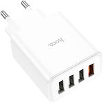 Изображение Сетевое ЗУ Hoco C102A Fuerza White (6931474777713) ,4*USB-A ,QC,28W #4 Фото Сетевое ЗУ Hoco C102A Fuerza White (6931474777713) ,4*USB-A ,QC,28W #4