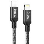 Кабель HOCO X14 Black (6931474752208) Type-C/Lightning, 2м, 3A, 20W, nylon+aluminum - фото