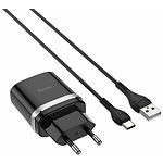 фото Мережевий ЗП Hoco C12Q Black (6931474716293) , 1*USB-A, QC, 3А + Cable Type-C