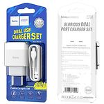 Изображение Сетевое ЗУ Hoco C73A Glorious dual White (6931474713063) ,2*USB-A, 2.4А + Cable micro-USB #6 Фото Сетевое ЗУ Hoco C73A Glorious dual White (6931474713063) ,2*USB-A, 2.4А + Cable micro-USB #6